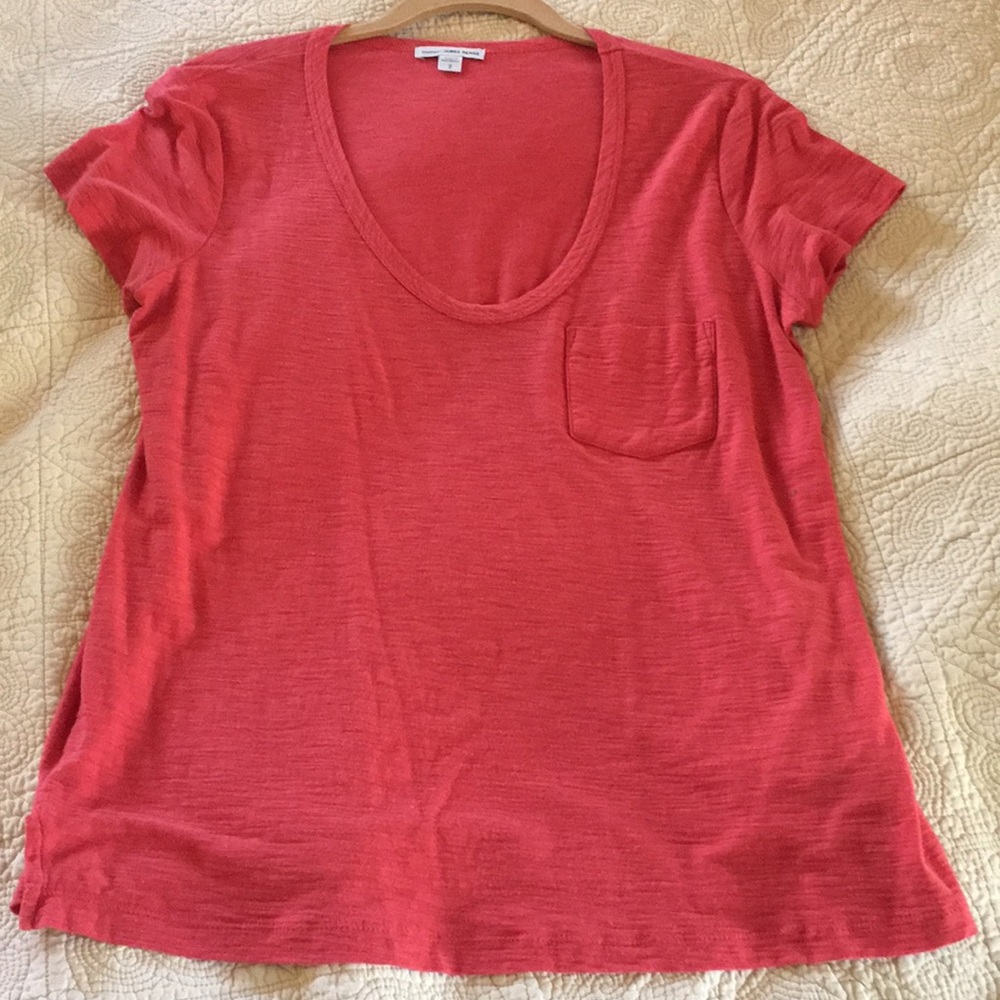 James Perse 2 Medium scoop coral Top shirt comfy